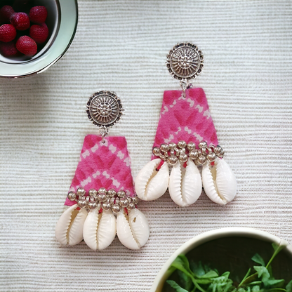 Cowrie Fabric Earrings