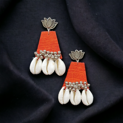 Cowrie Fabric Earrings