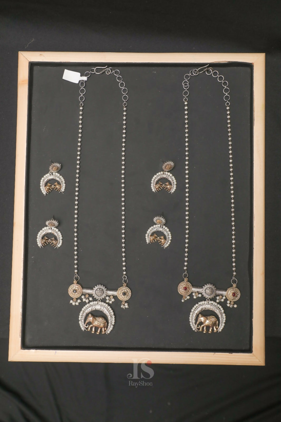 Elephant Dual Tone Pendant Set