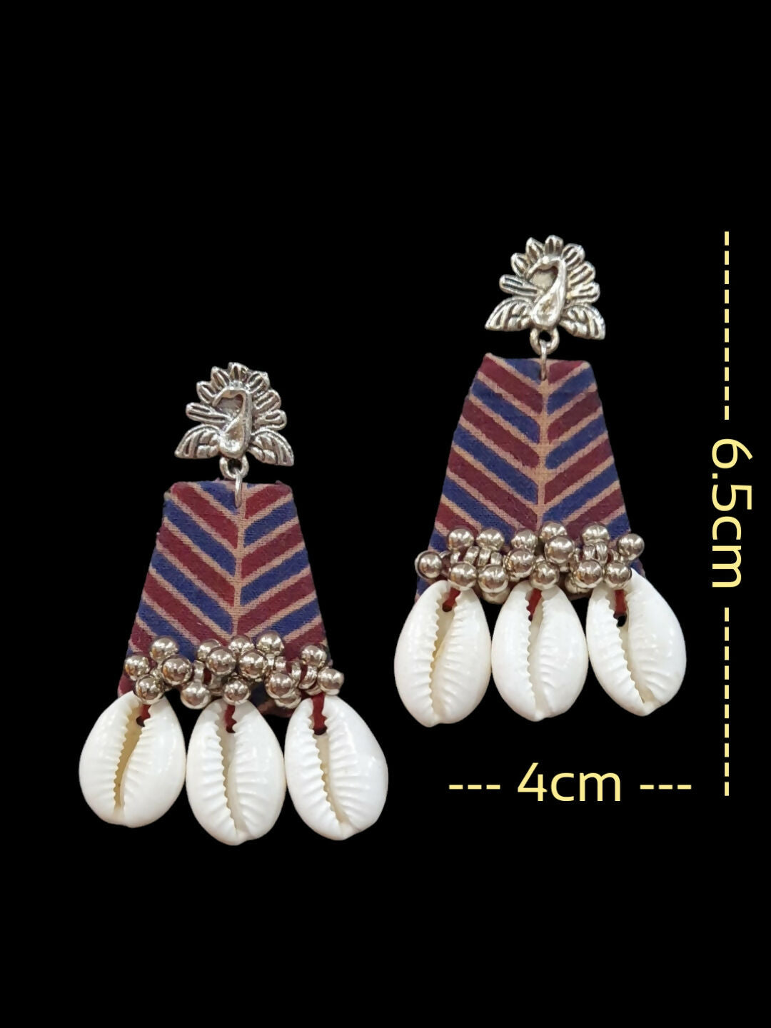 Cowrie Fabric Earrings