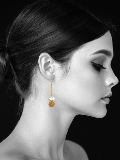 Dual tone long Earrings