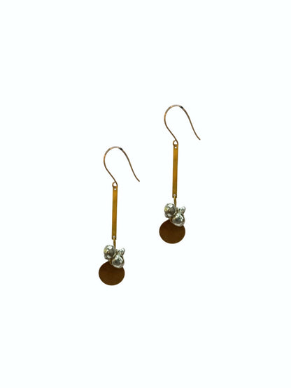 Dual tone long Earrings