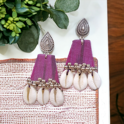 Cowrie Fabric Earrings