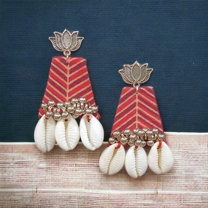 Cowrie Fabric Earrings