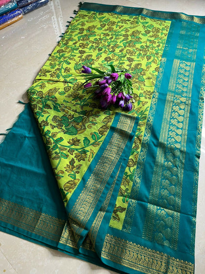 Cotton Gadwal with kalmkari design