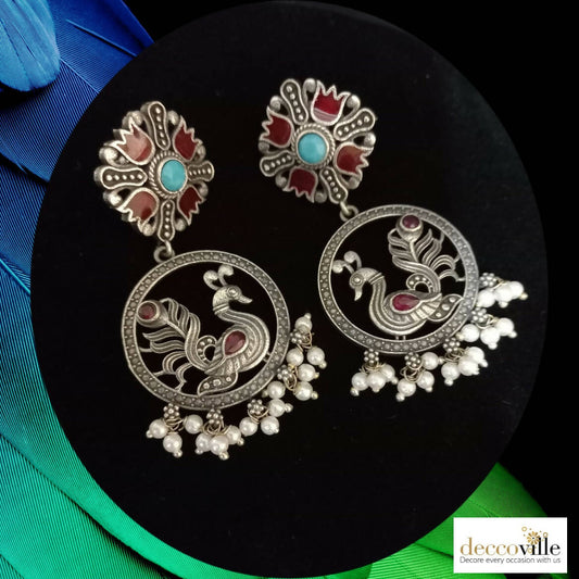 Enamel Peacock Earrings