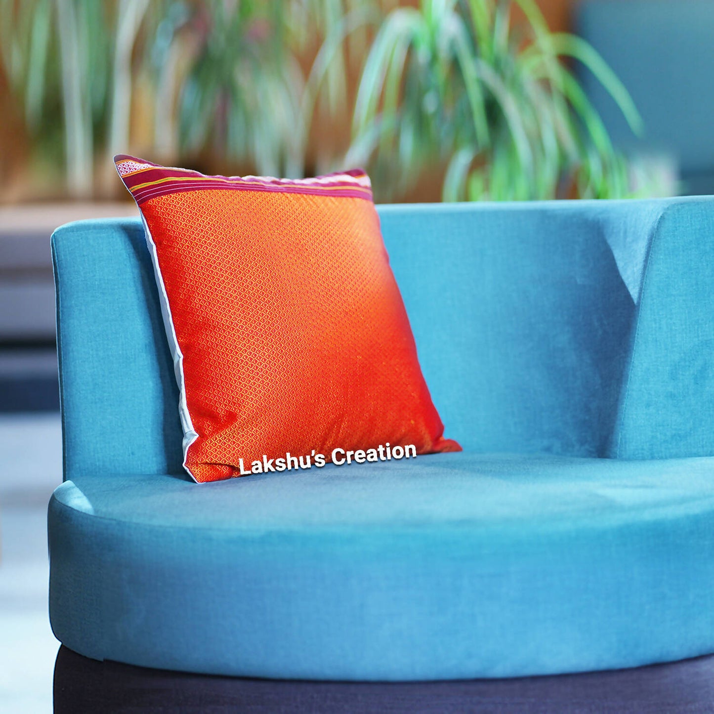 Designer Khun Cushion Covers - Orange (Pack of 1)